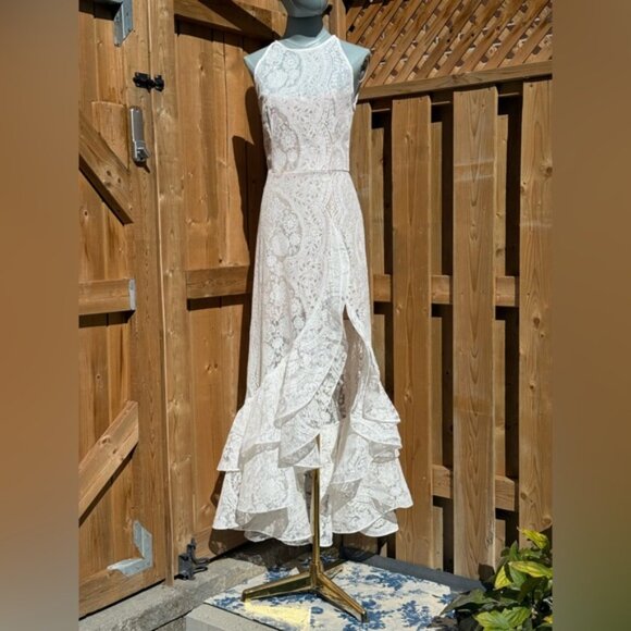 🆕 BRONX & BANCO 🧿 NWOT Sicilia White Lace Tiered Ruffle Dress, Sz XS US 2 - Picture 2 of 16